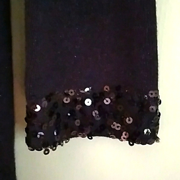 Women's Medium Black Sequined Cardigan Sweater Plus New Sequined Purse - Picture 12 of 13